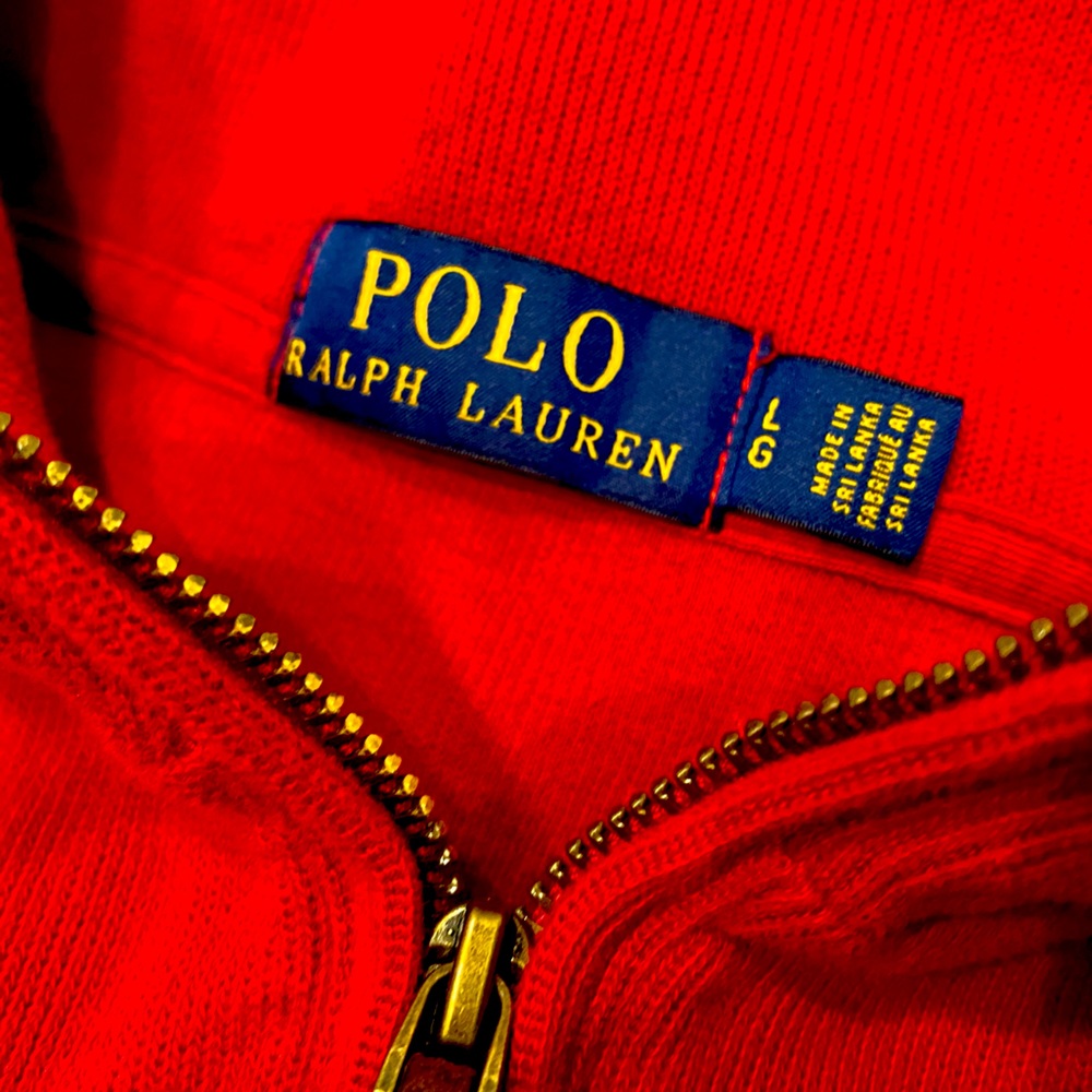 Authentic. Polo Ralph Lauren
Quarter-zip Cotton Sweater RED